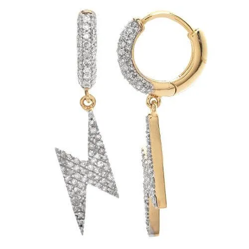 10KY 1.00CTW DIAMOND LIGHTNING BOLT DANGLING