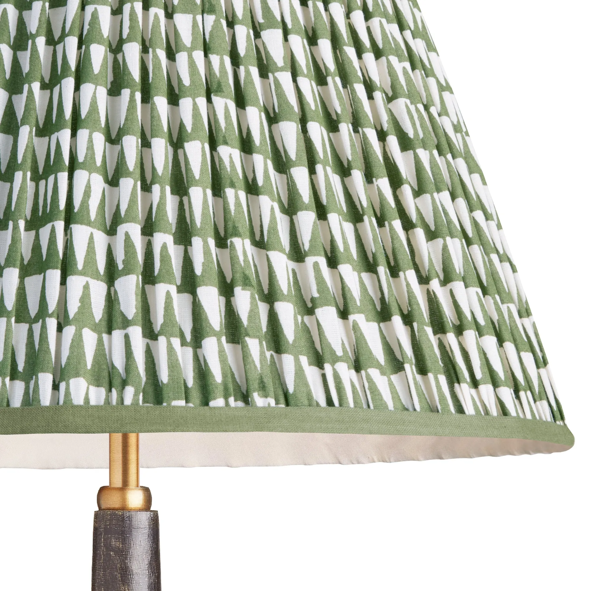 16cm empire lampshade in savannah block printed cotton in green