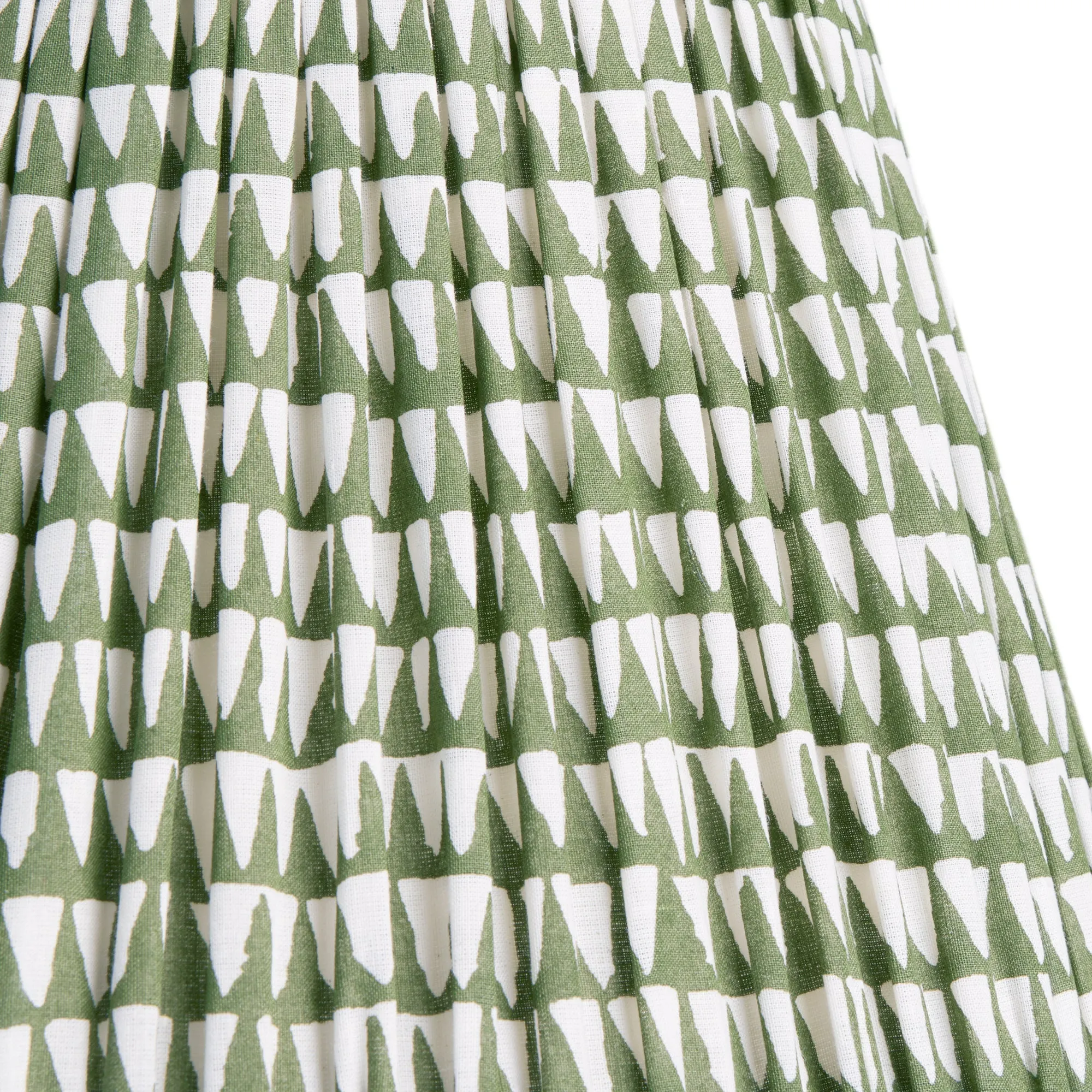 16cm empire lampshade in savannah block printed cotton in green