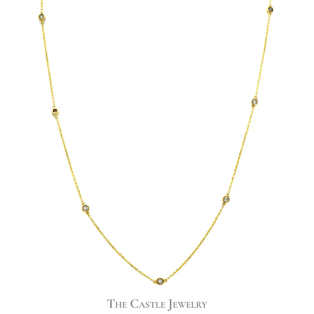 18 inch 1/2cttw Diamond By The Yard Necklace in 14k Yellow Gold