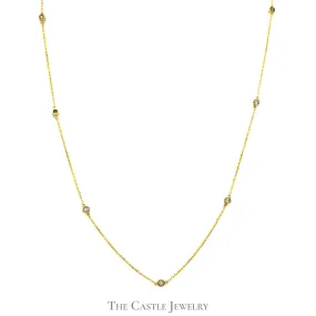 18 inch 1/2cttw Diamond By The Yard Necklace in 14k Yellow Gold