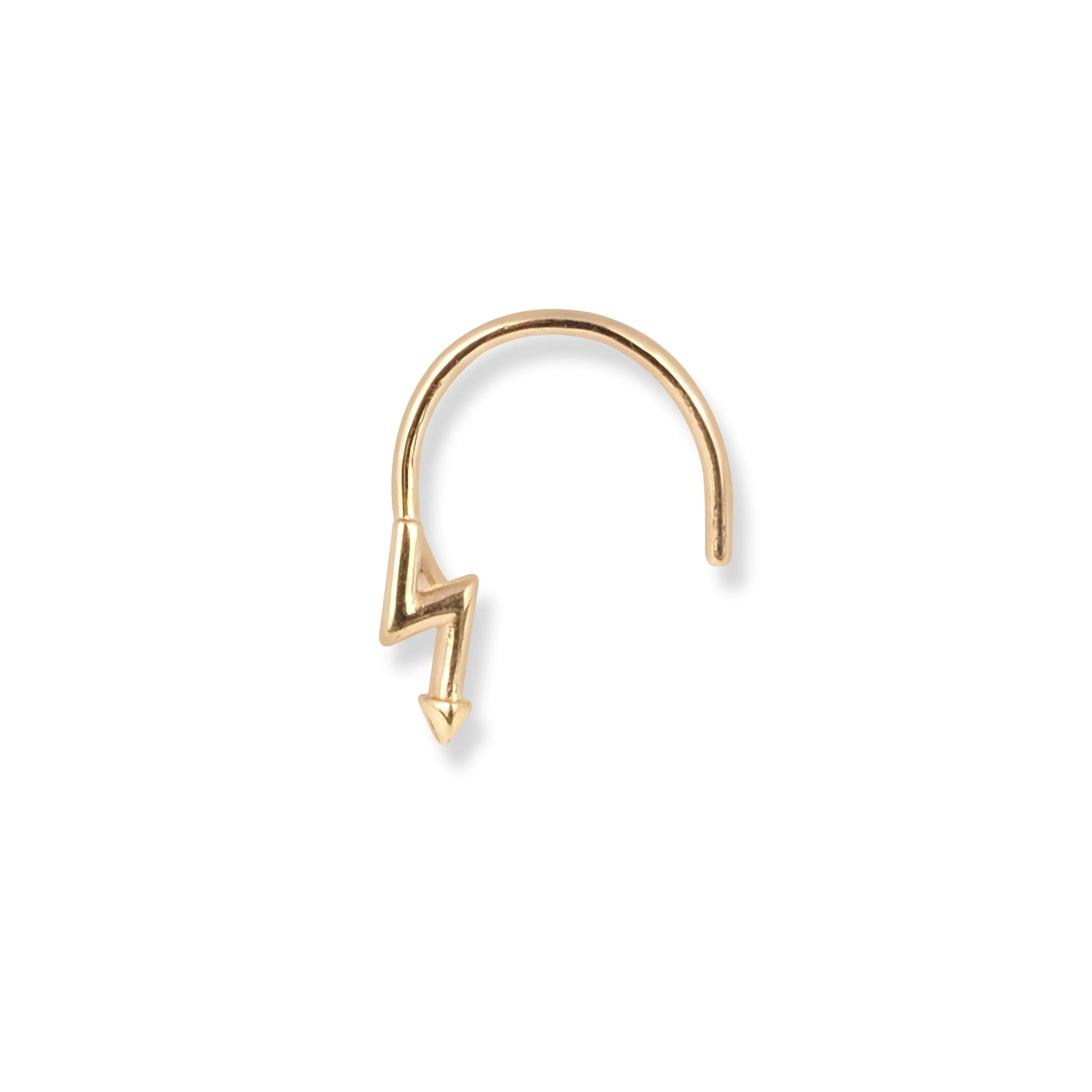 18ct Yellow Gold Lightning Bolt Wire Back Nose Stud NS-7561