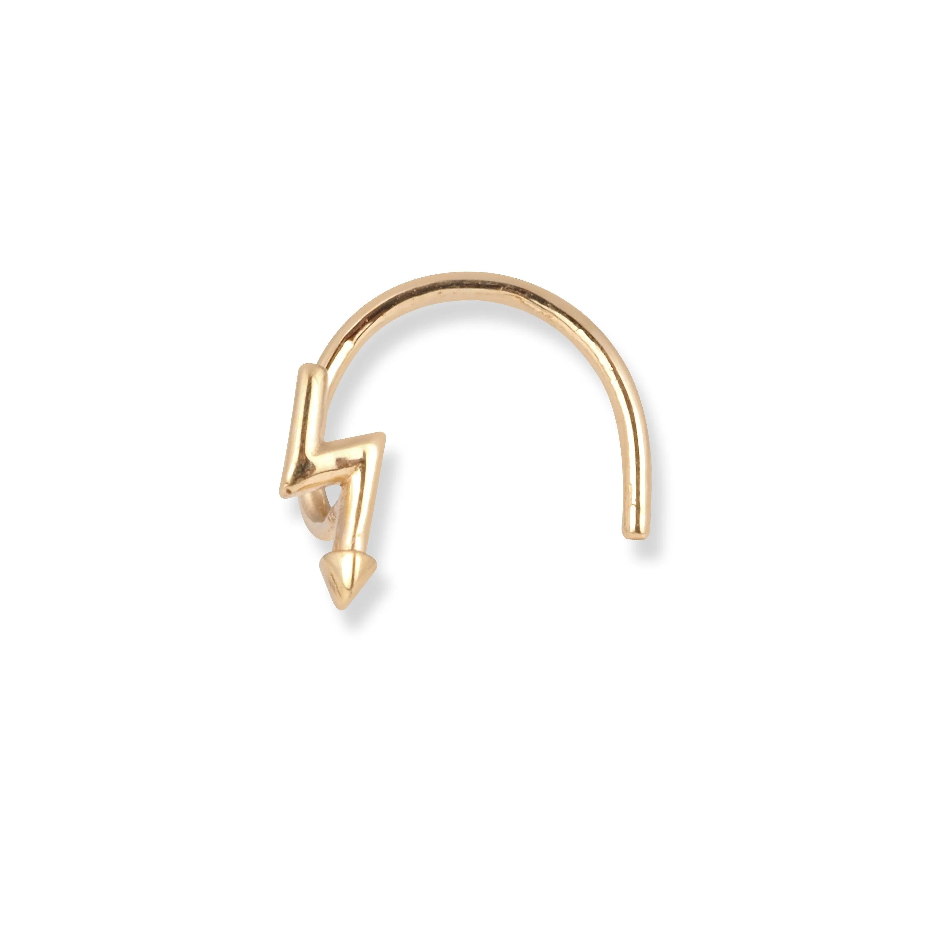 18ct Yellow Gold Lightning Bolt Wire Back Nose Stud NS-7561