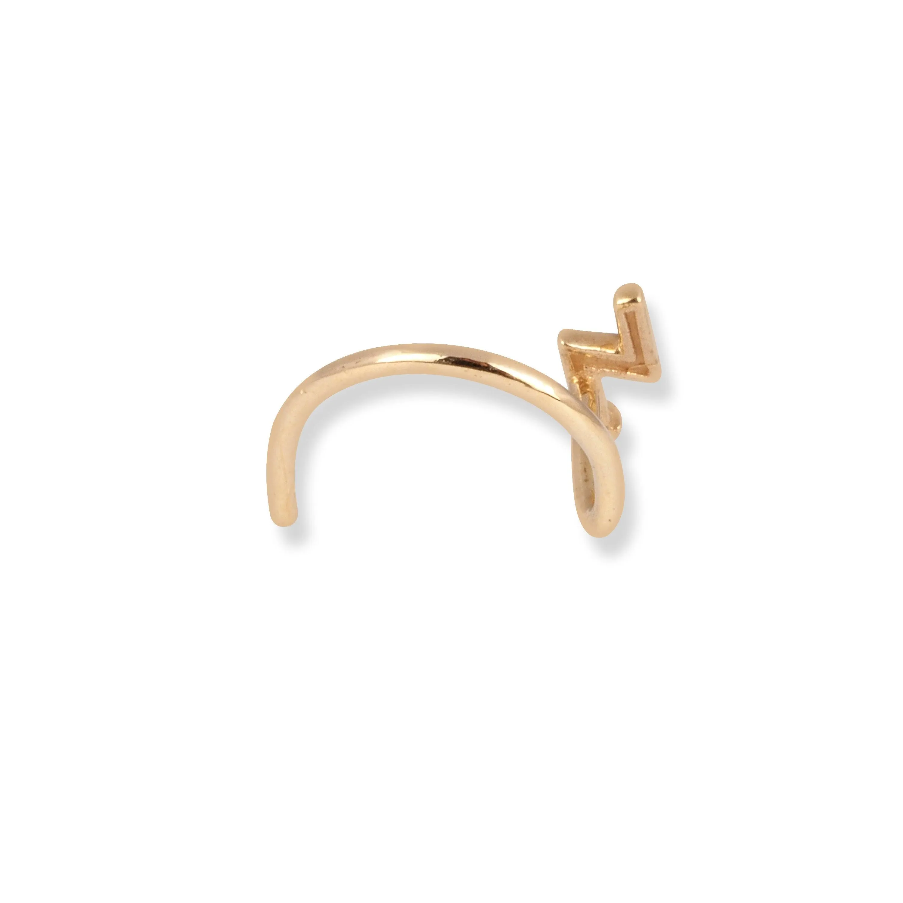 18ct Yellow Gold Lightning Bolt Wire Back Nose Stud NS-7561