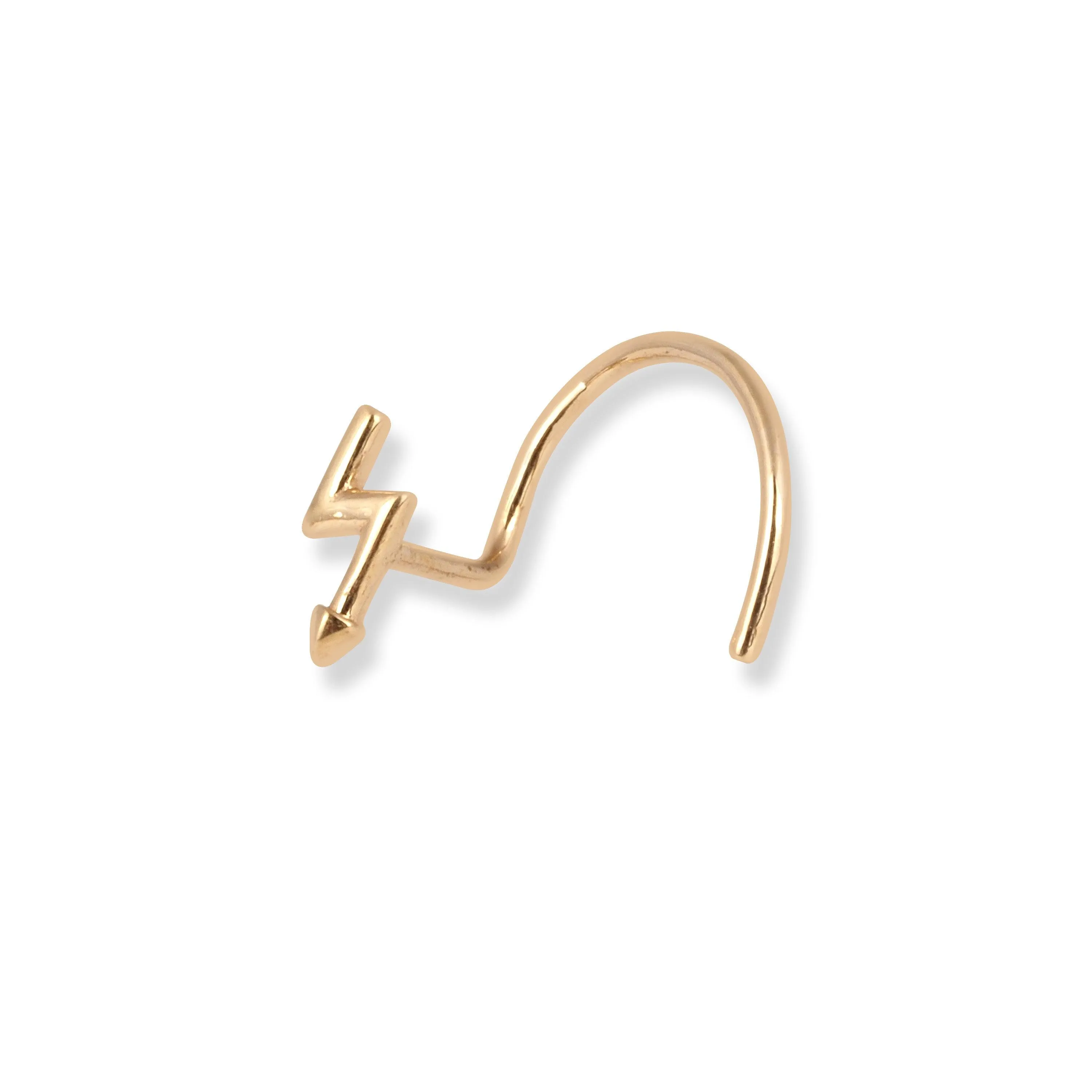 18ct Yellow Gold Lightning Bolt Wire Back Nose Stud NS-7561