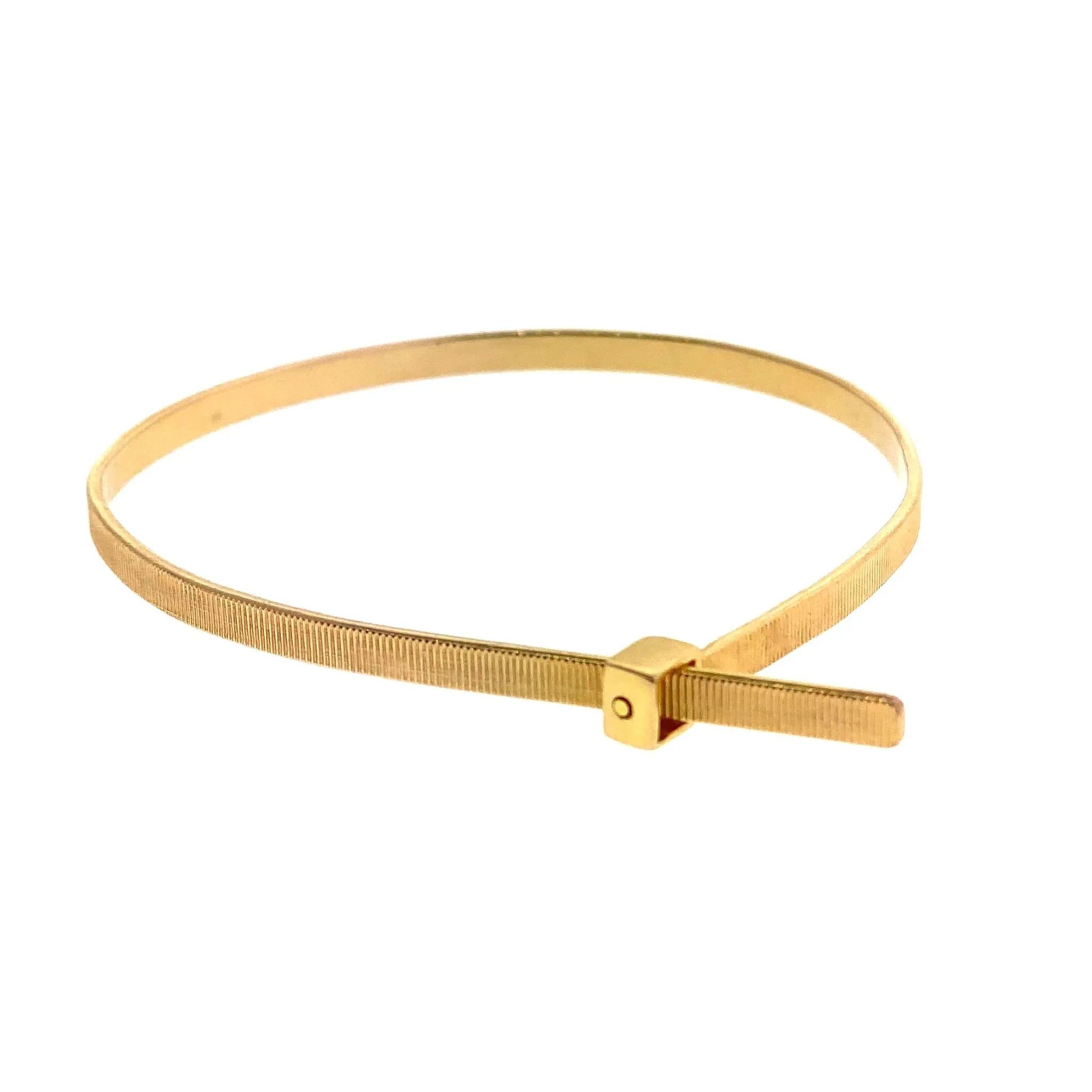 18k Gold Handcuff Cable Zip Tie Bracelet