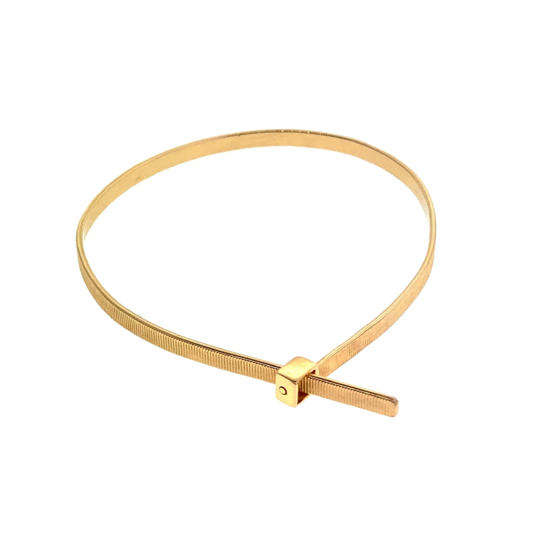 18k Gold Handcuff Cable Zip Tie Bracelet