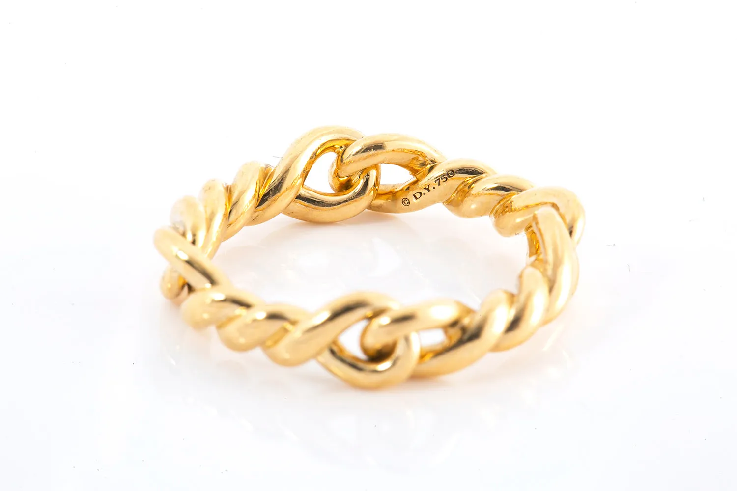 David Yurman Cable Knot Band Ring 18k 750 Yellow Gold Size 6