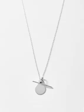 Sterling Silver Mini Disk & Toggle Necklace