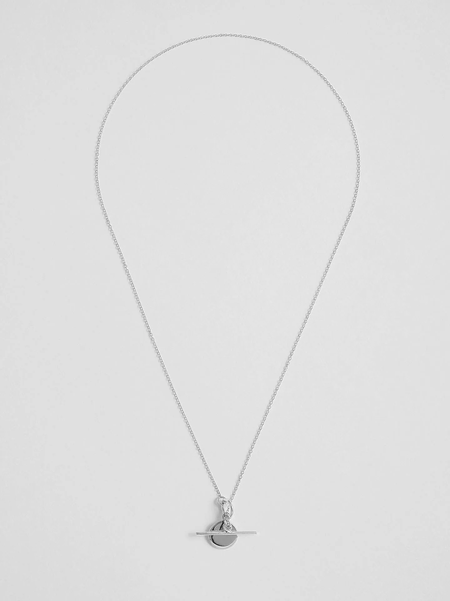 Sterling Silver Mini Disk & Toggle Necklace